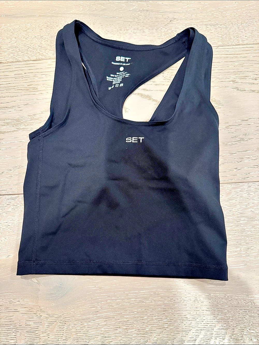 SET Active Sportbody Sporty U Tank Black Size Small